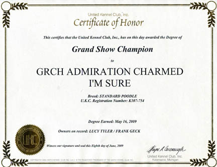 Grand Champ Cert Small